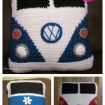 VW Van Pillow Free Crochet Pattern