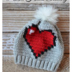 8-Bit Heart Slouchy Free Crochet Pattern
