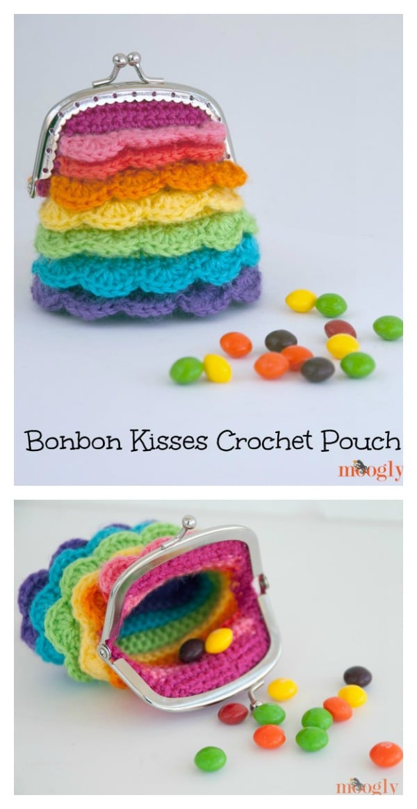 Bonbon Kisses Crochet Pouch / Coin Purse Free Pattern