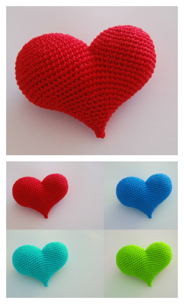 Crochet 3D Stuffed Pop Heart Free Pattern
