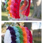 Crochet Bobble Stitch Blackberry Salad Striped Baby Bonnet Free Pattern