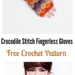 Crochet Crocodile Stitch Fingerless Gloves Free Pattern