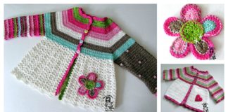 Crochet Flower Cardigan Sweater Free Pattern