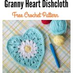 Crochet Granny Heart Dishcloth Free Pattern