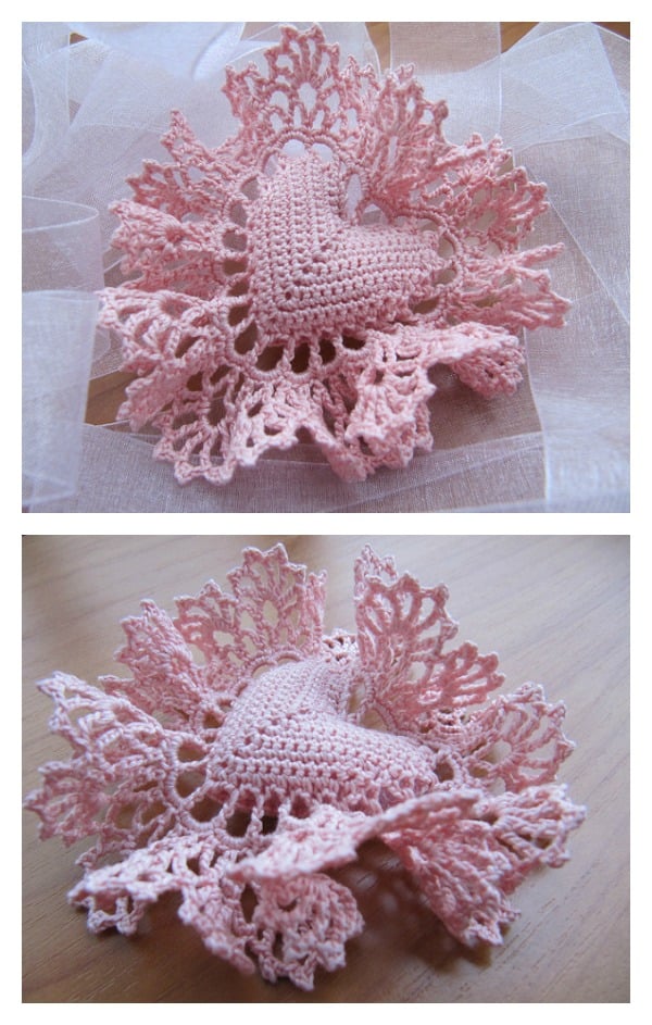 Crochet Heart Shaped Pillow Free Pattern
