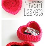 Crochet Heart Shaped Storage Baskets Free Pattern and Photo Tutorial