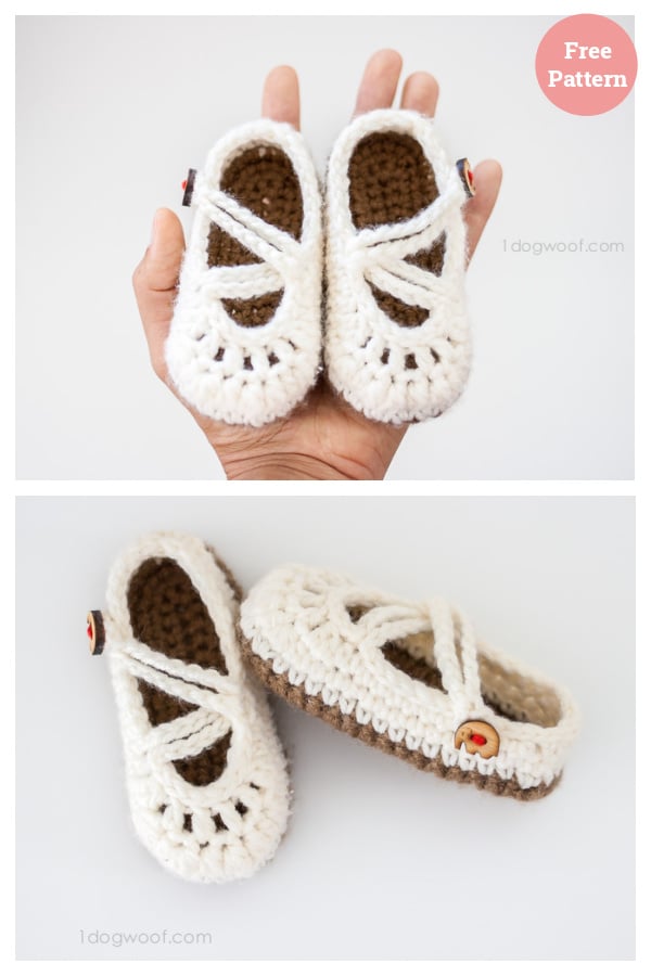 Double Strapped Baby Mary Janes Free Crochet Pattern