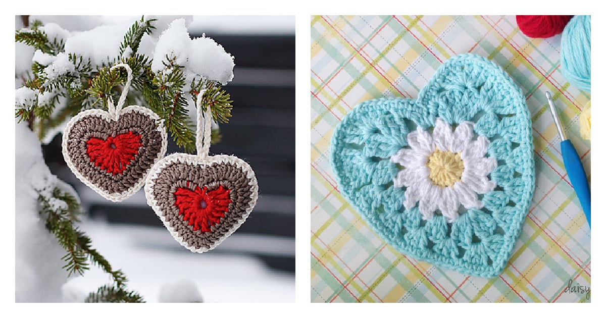 Crochet Hearts Wall Hanging Tutorial