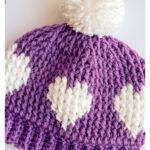Hearts Hat Free Crochet Pattern