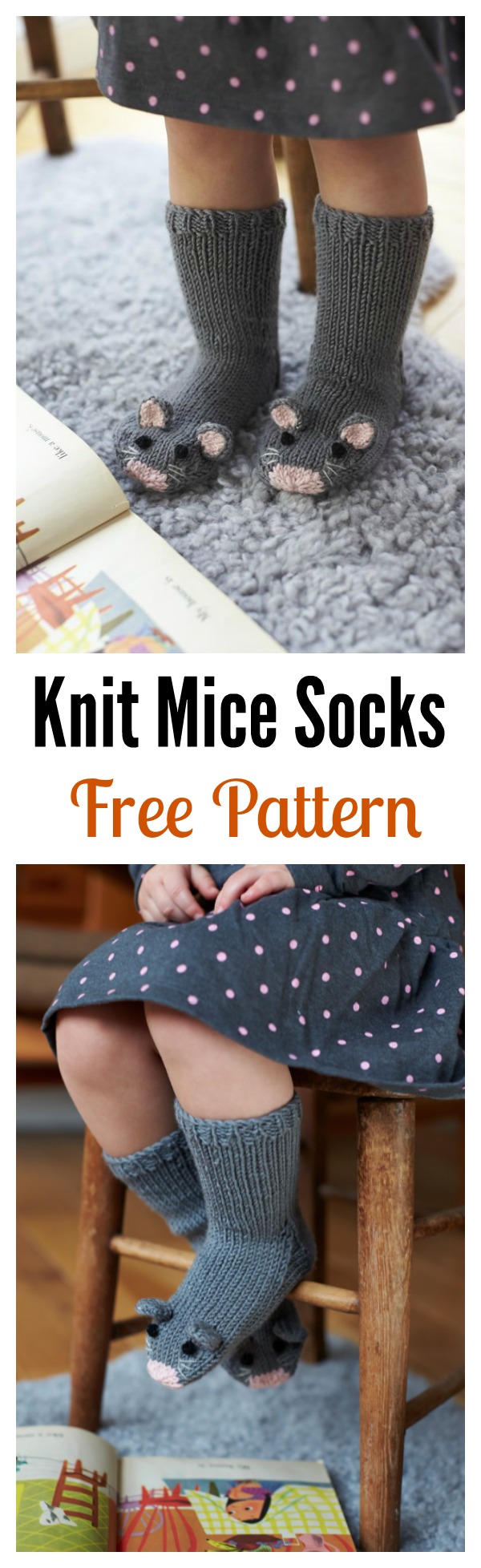 Knit Mice Socks Free Pattern