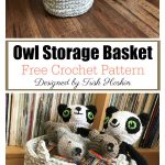 Owl Storage Basket Free Crochet Pattern