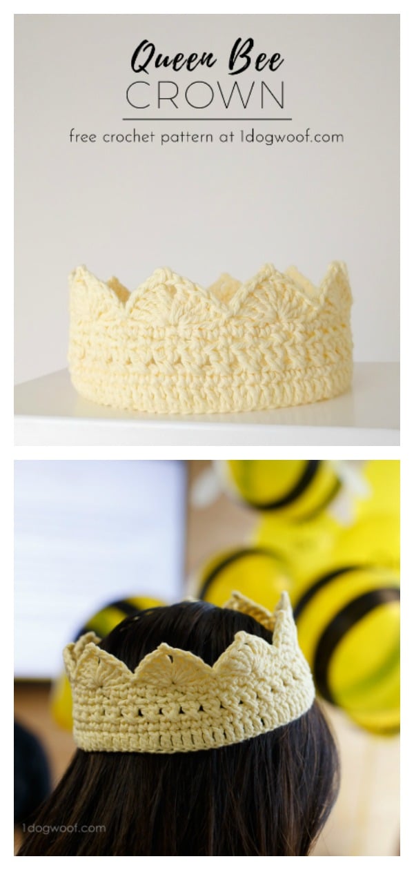 Queen Bee Crown Free Crochet Pattern
