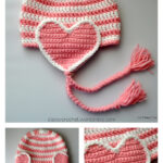 Valentine Heart Earflap Hat Free Crochet Pattern