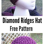 Waffle Stitch Crochet Diamond Ridges Hat Free Pattern