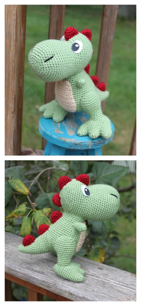 stuffed crochet dinosaur