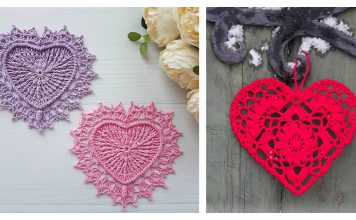 Crochet Lovely Heart Doilies Free Patterns Great for Valentine's Day