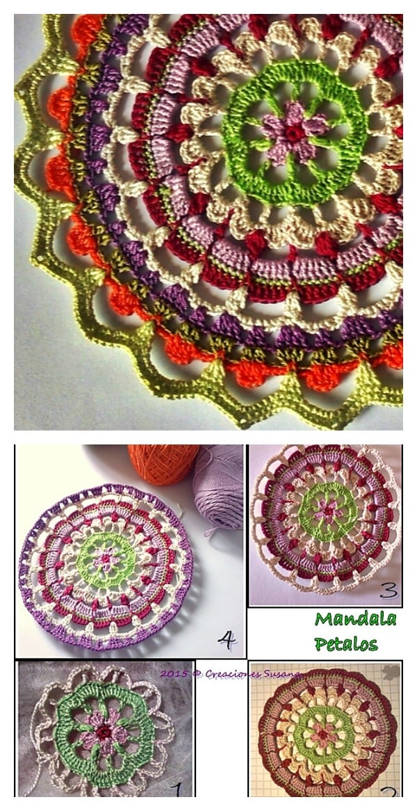 Crochet Petalos Mandala Free Pattern