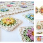 Crochet Primavera Flowers Granny Square Free Pattern and Tutorial