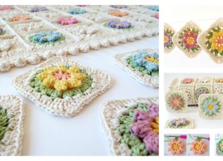 Crochet Primavera Flowers Granny Square Free Pattern and Tutorial