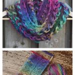 Crochet Rainbow Braided Hairpin Lace Infinity Scarf Free Pattern