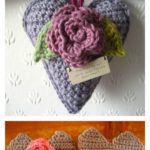 Crochet Rose Heart Free Pattern