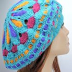 Crochet Turquoise Mandala Slouchie Beanie Free Pattern