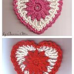 Floral Heart Motif Free Crochet Pattern