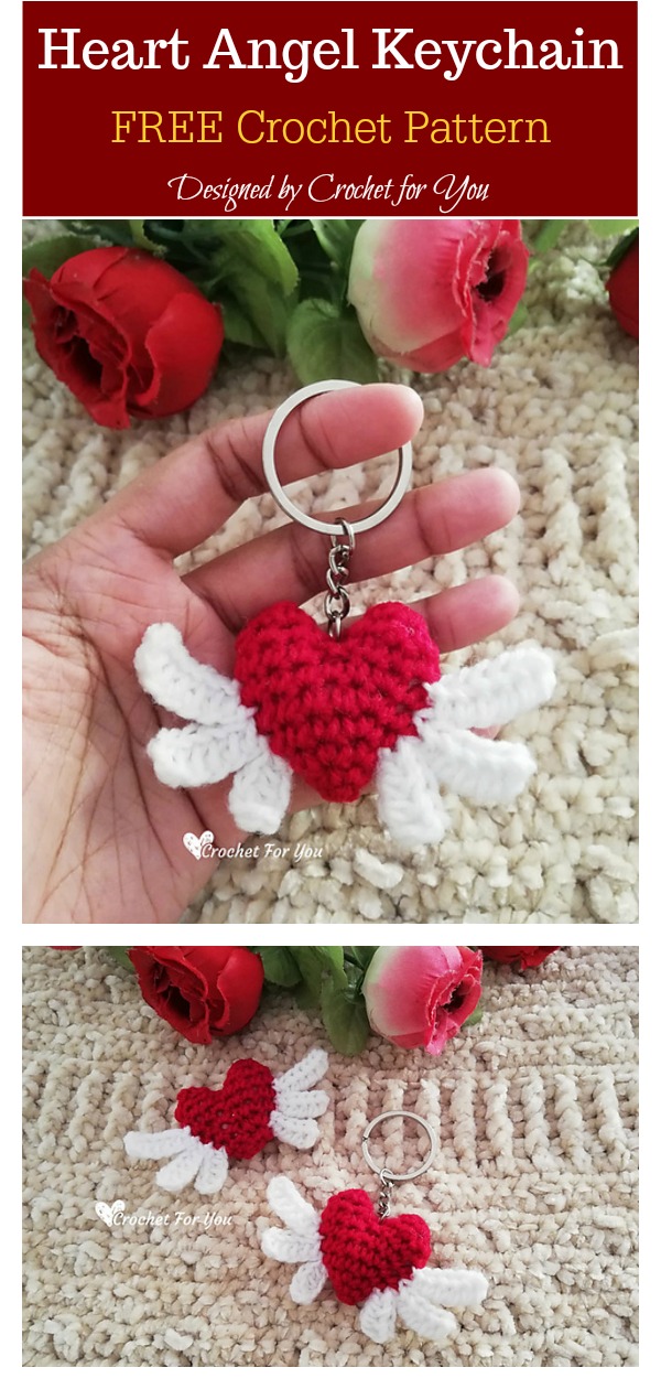 Heart Angel Keychain Free Crochet Pattern