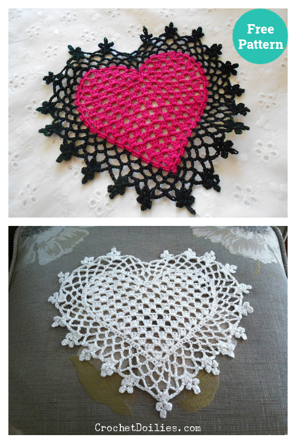 Heart Coaster or Mini Doily Free Crochet Pattern 