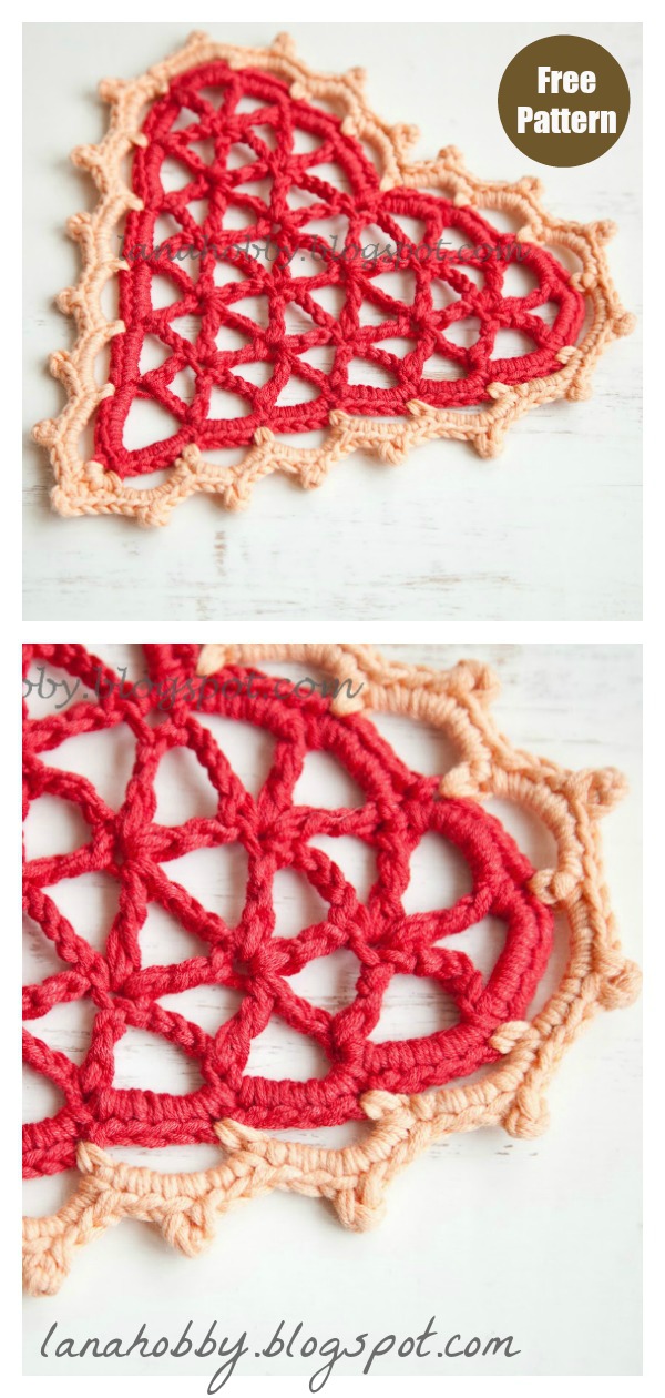 Heart Doily Free Crochet Pattern
