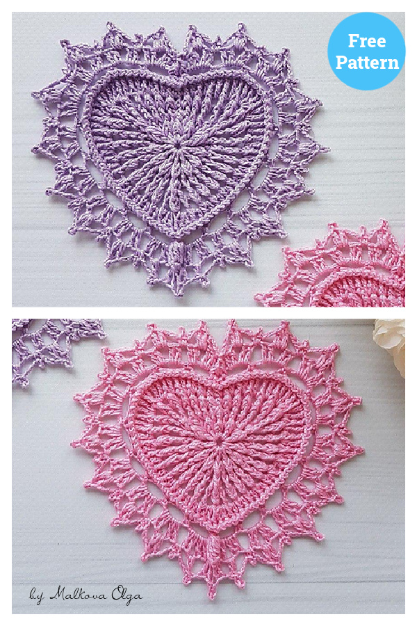 Lovely Heart Doily Free Crochet Pattern