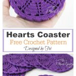 Hearts Doily Coaster Free Crochet Pattern