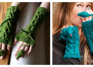 Knitting Fingerless Snake Mitts Patterns