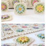 Primavera Flowers Granny Square Free Crochet Pattern