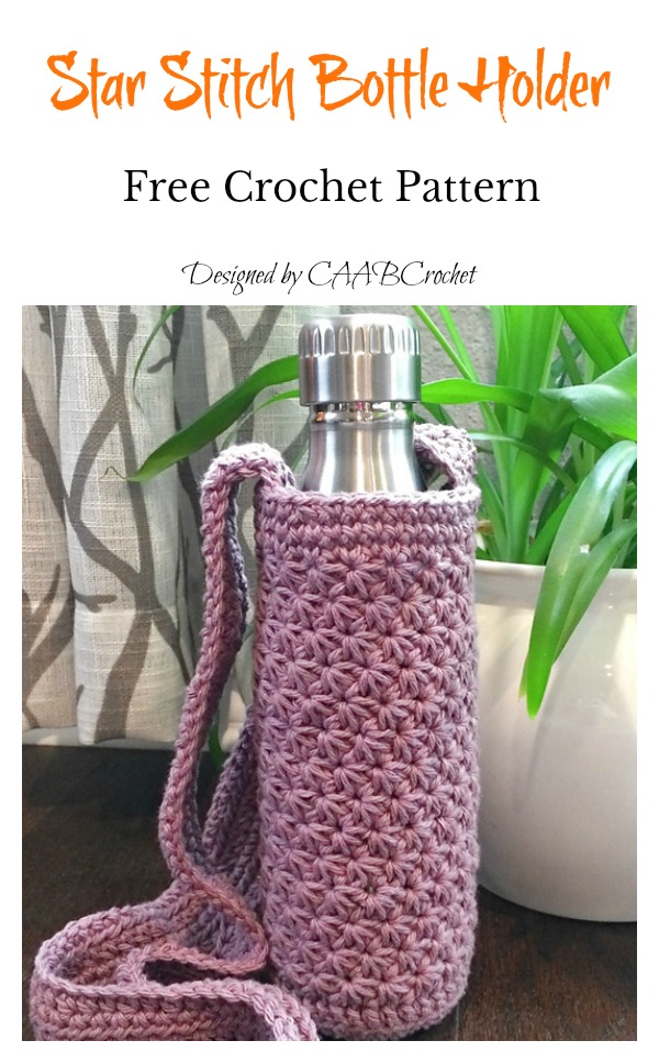 Star Stitch Bottle Holder Free Crochet Pattern