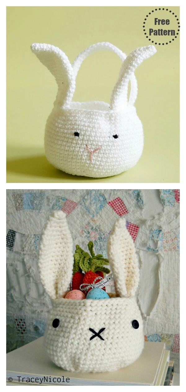 Amigurumi Bunny Basket Free Crochet Pattern