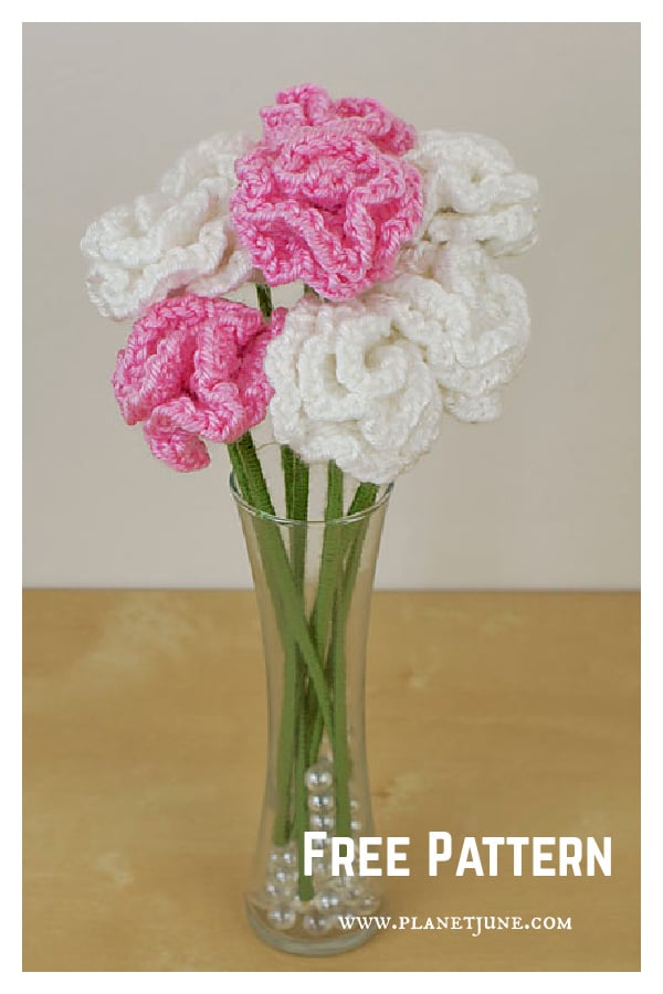 Carnations Flower Free Crochet Pattern 