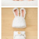 Crochet Fuzzy Baby Bunny Hat and Diaper Cover Free Pattern