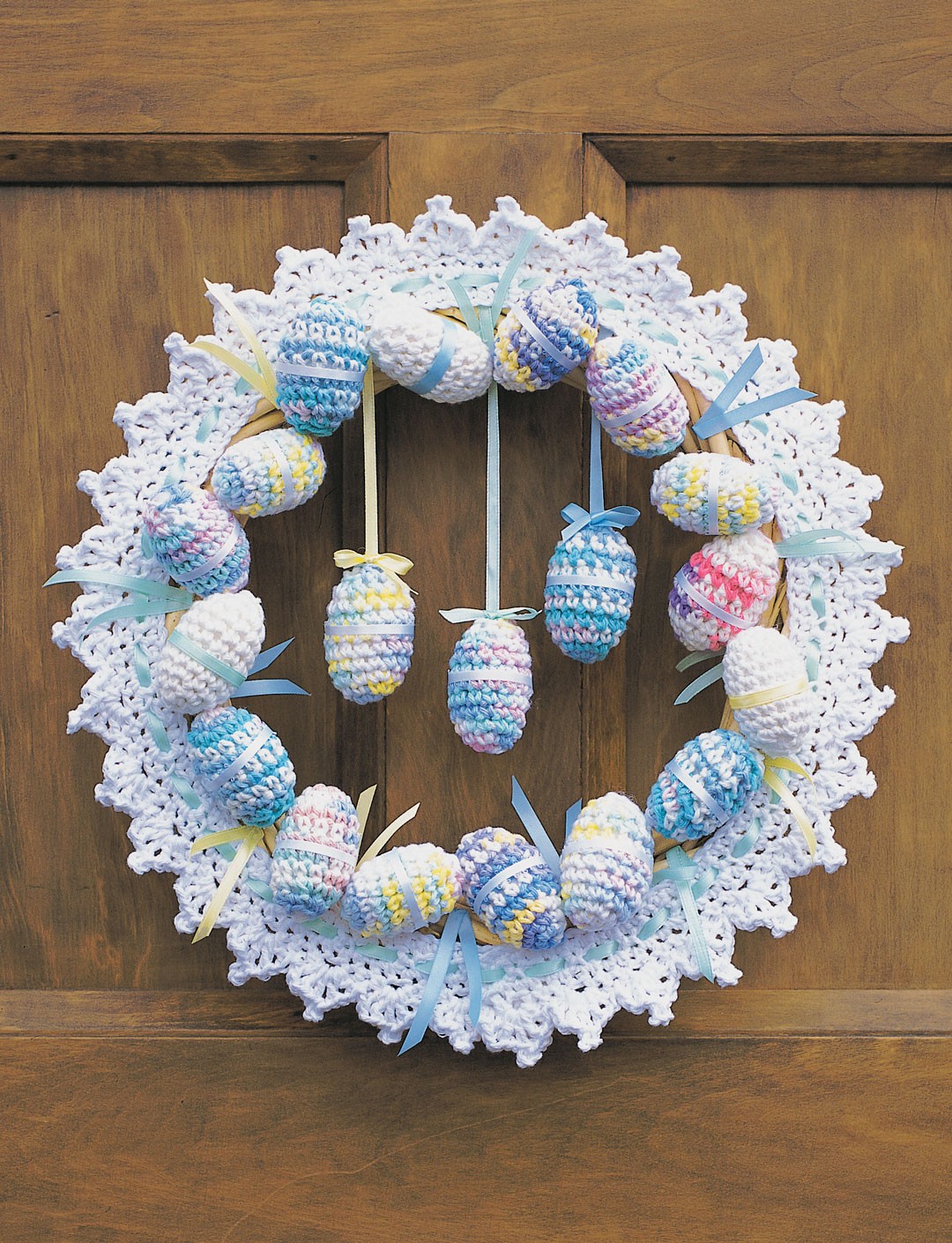 Crochet Happy Easter Wreath Free Pattern