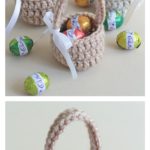 Crochet Mini Easter Eggs Basket Free Pattern