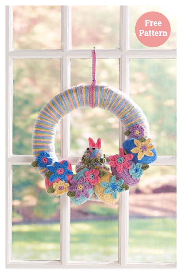 Easter Bunny Wreath Free Crochet Pattern