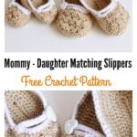 Free Matching Slippers Crochet Pattern For Mommy and Daughter