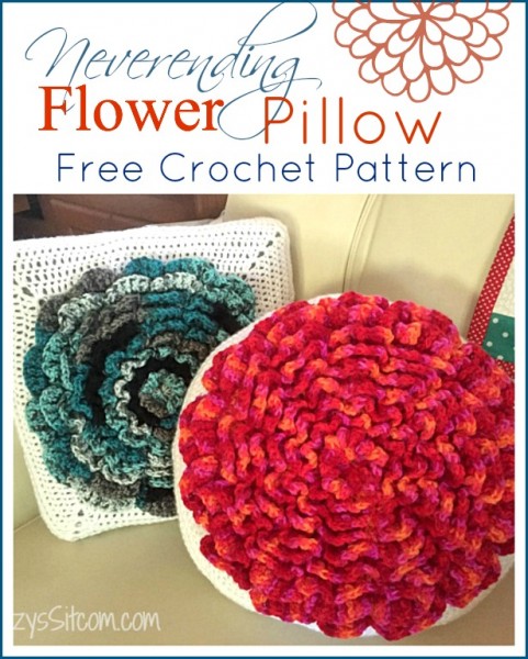 Free Never-ending Flower Pillow Crochet Pattern