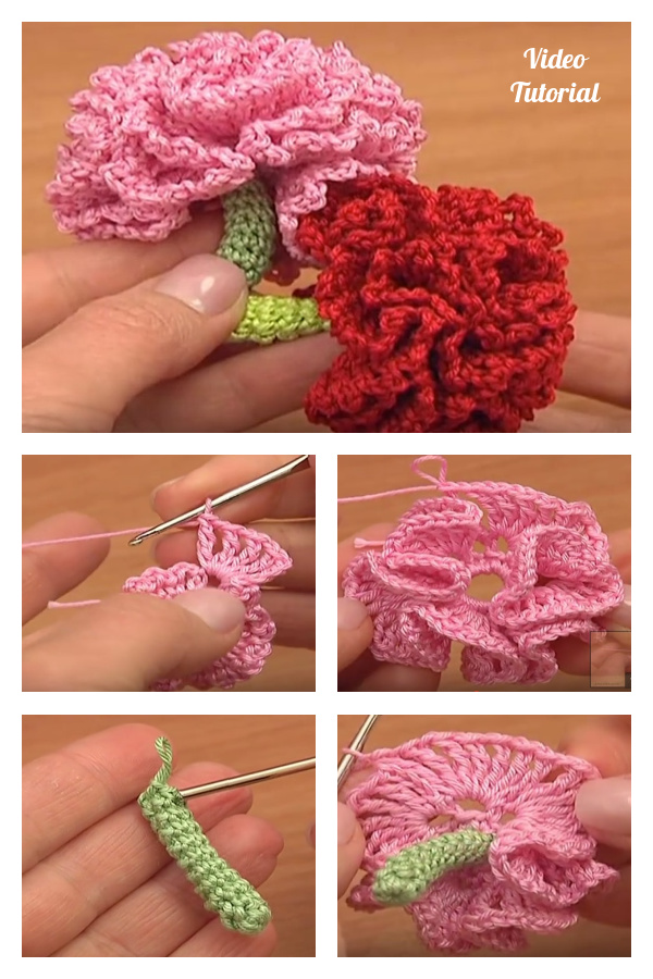 How to Crochet Carnation Flower Video Tutorial
