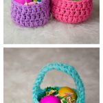 Mini Easter Basket Free Crochet Pattern and Video Tutorial