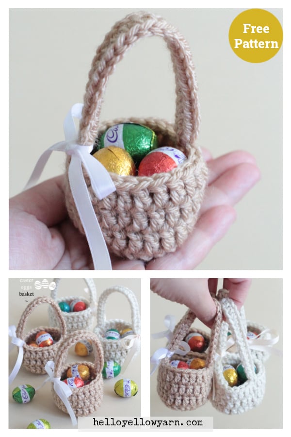 Mini Easter Eggs Basket Free Pattern