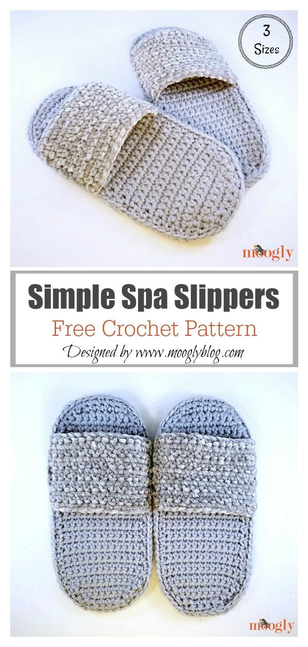 Simple Spa Slippers Free Crochet Pattern