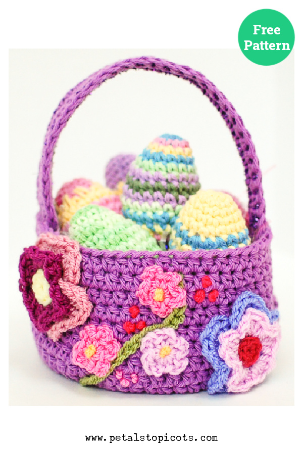 Spring Easter Basket Free Crochet Pattern