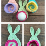 Swirly Easter Bunny Egg Holder Free Crochet Pattern