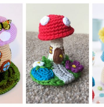 6 Adorable Crochet Fairy House Free Patterns & Paid